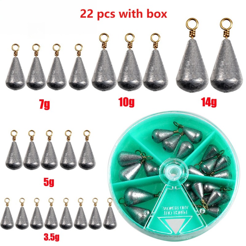 22Pcs with box Lead Fishing Si – обзор и цена Bite Alarm Fishing